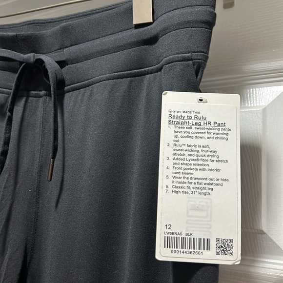 🆕 Lululemon Ready to Rulu Straight Leg Black Pants Sz 12 - Picture 3 of 13